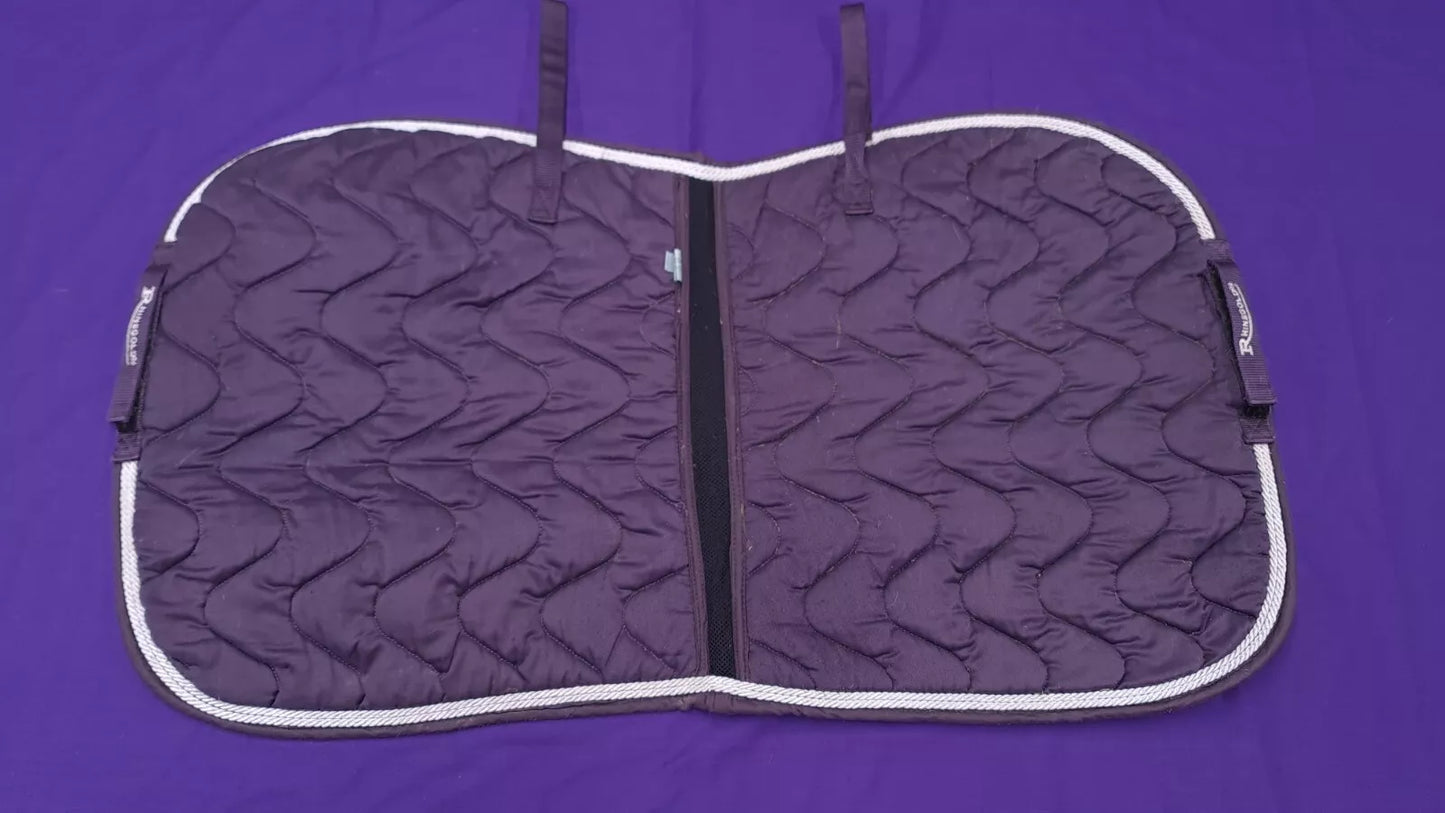 Full Size Rhinegold Dark Purple Quilted Wave Horse Saddle Pad / Numnah N75
