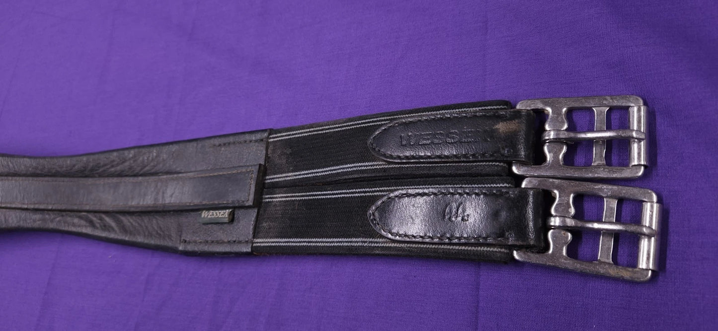 44" Wessex Black Leather Elasticated Horse Girth G135