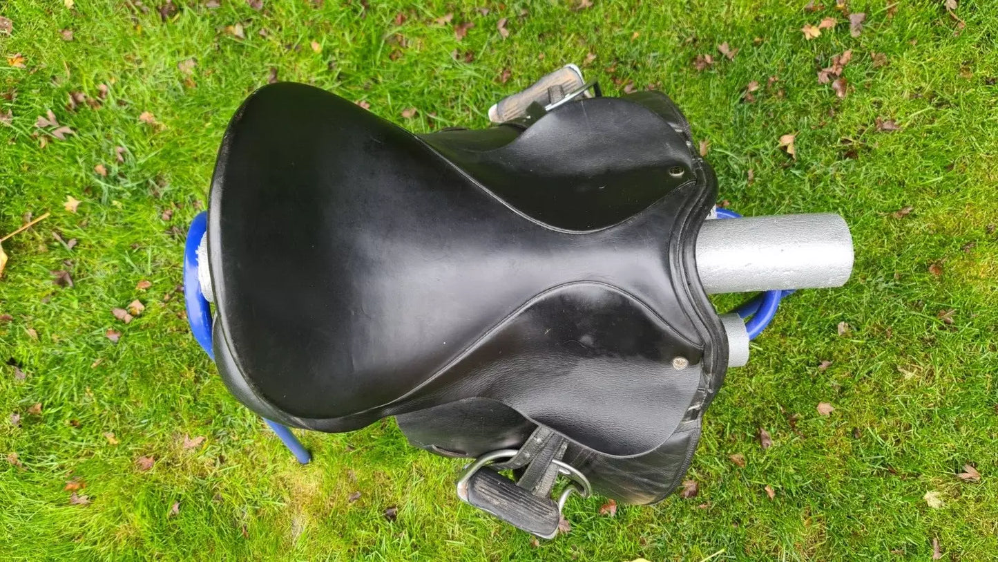 16" Black Leather Sandringham Working Hunter Show Saddle + Leathers And Stirrups S37
