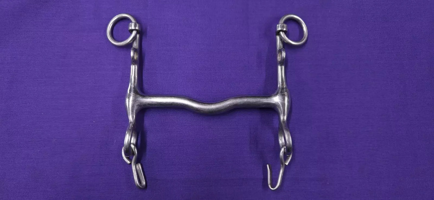 5" Cottage Craft Fixed Cheek Weymouth With Ported Mouthpiece Horse Bit B329