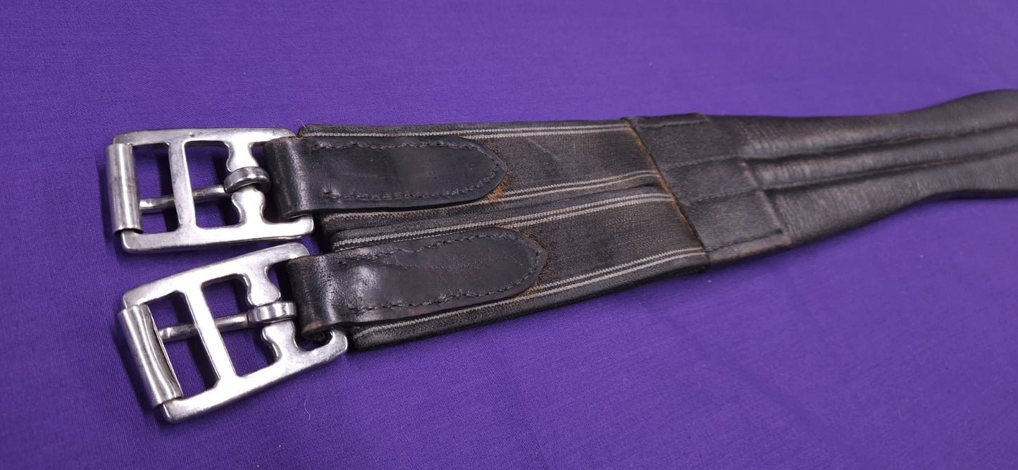 44" Wessex Black Leather Elasticated Horse Girth G135
