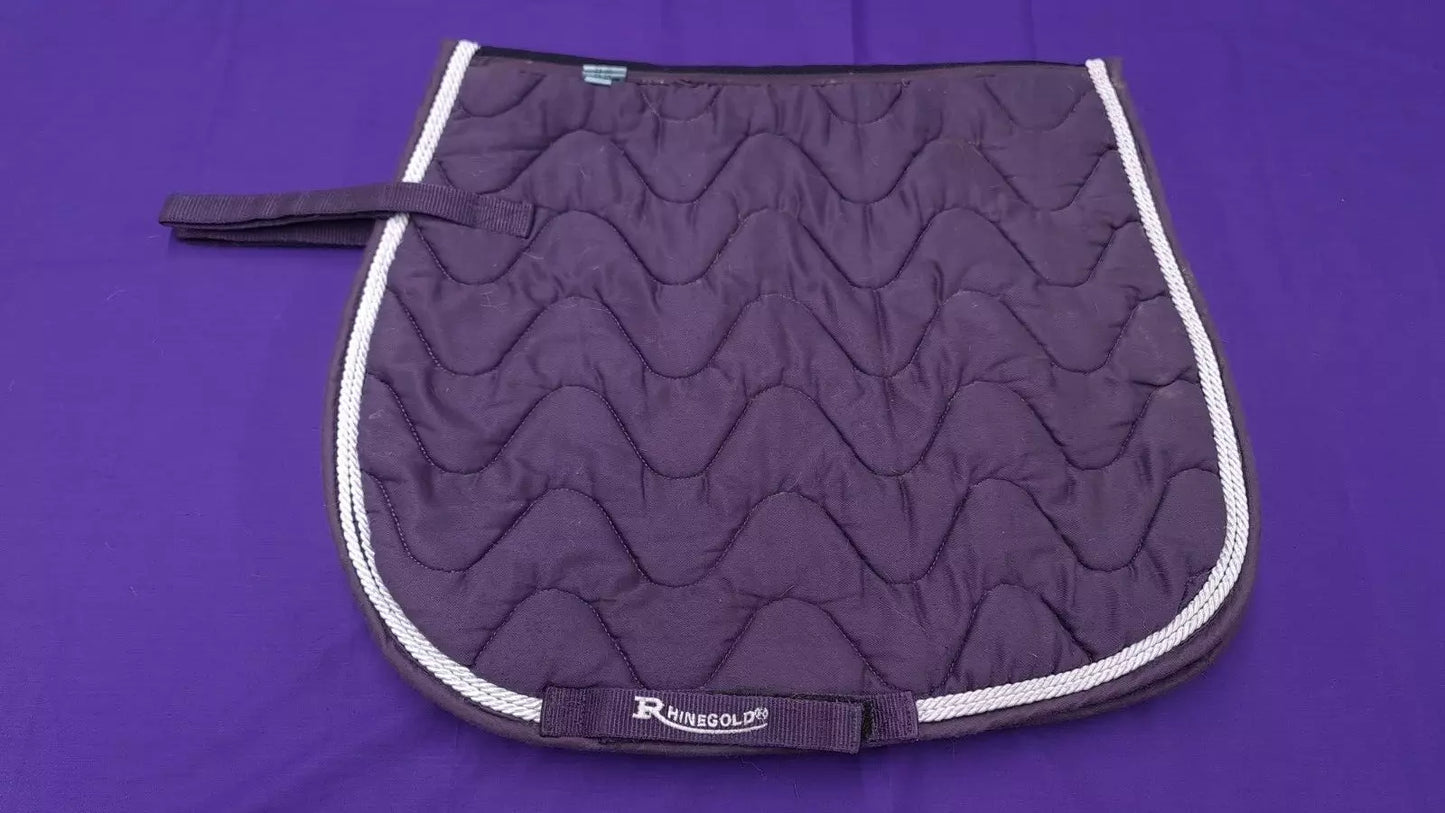 Full Size Rhinegold Dark Purple Quilted Wave Horse Saddle Pad / Numnah N75