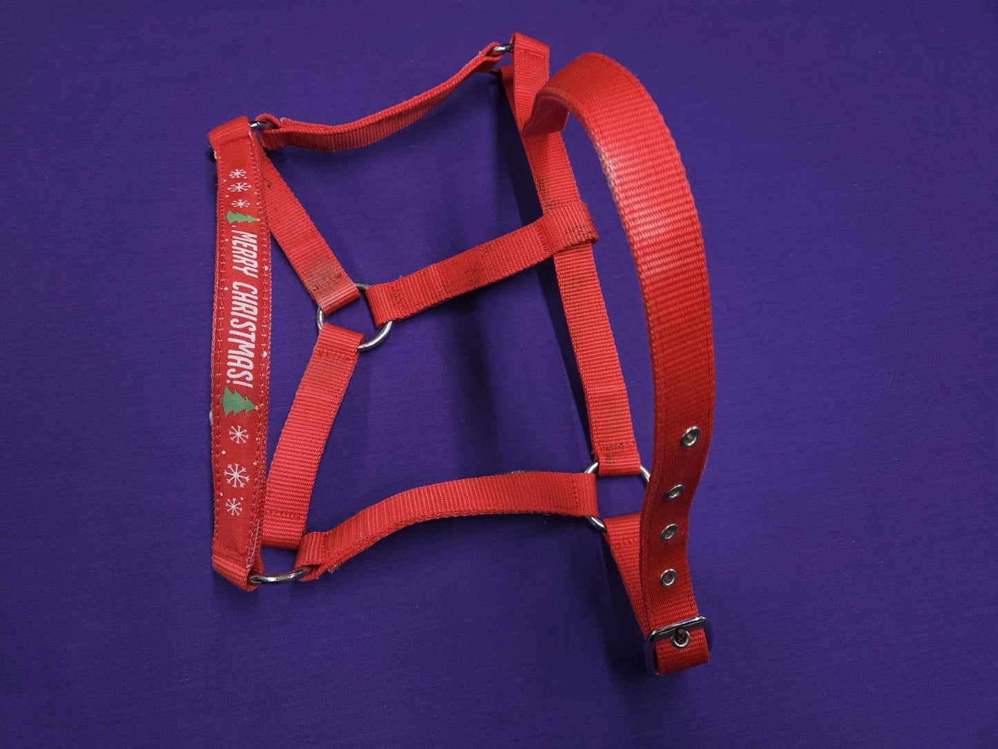 HY Equestrian Merry Christmas Red Full Size Horse Headcollar HC86