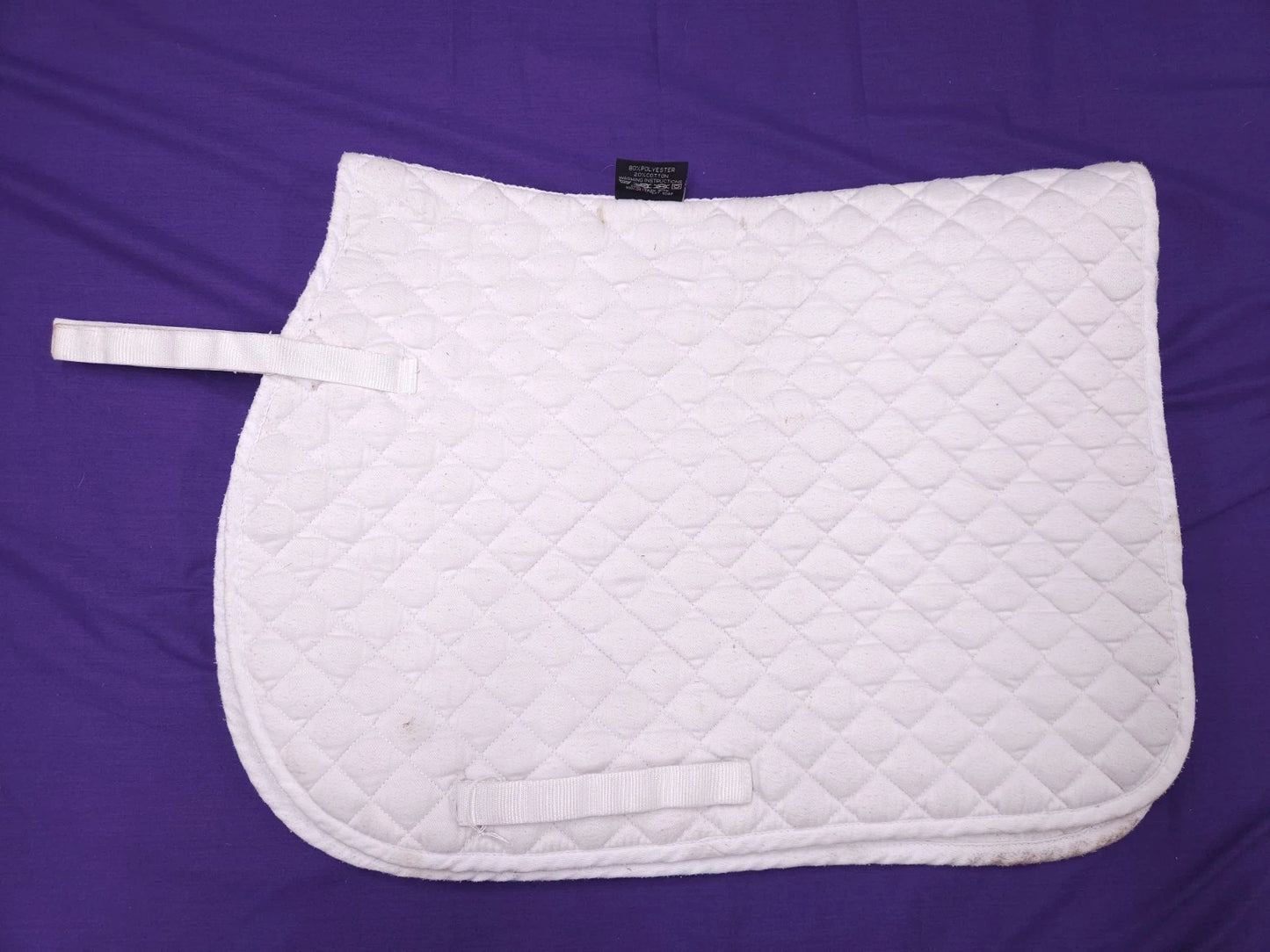 Shires Large / Full Size White Horse Saddle Pad / Numnah N96