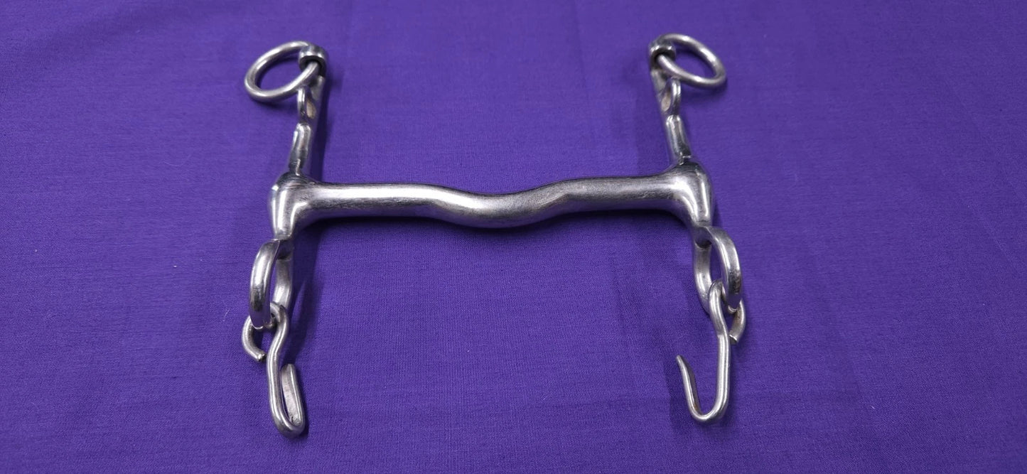 5" Cottage Craft Fixed Cheek Weymouth With Ported Mouthpiece Horse Bit B329