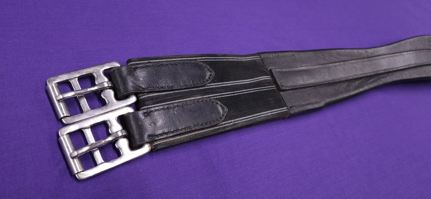 44" Wessex Black Leather Elasticated Horse Girth G135