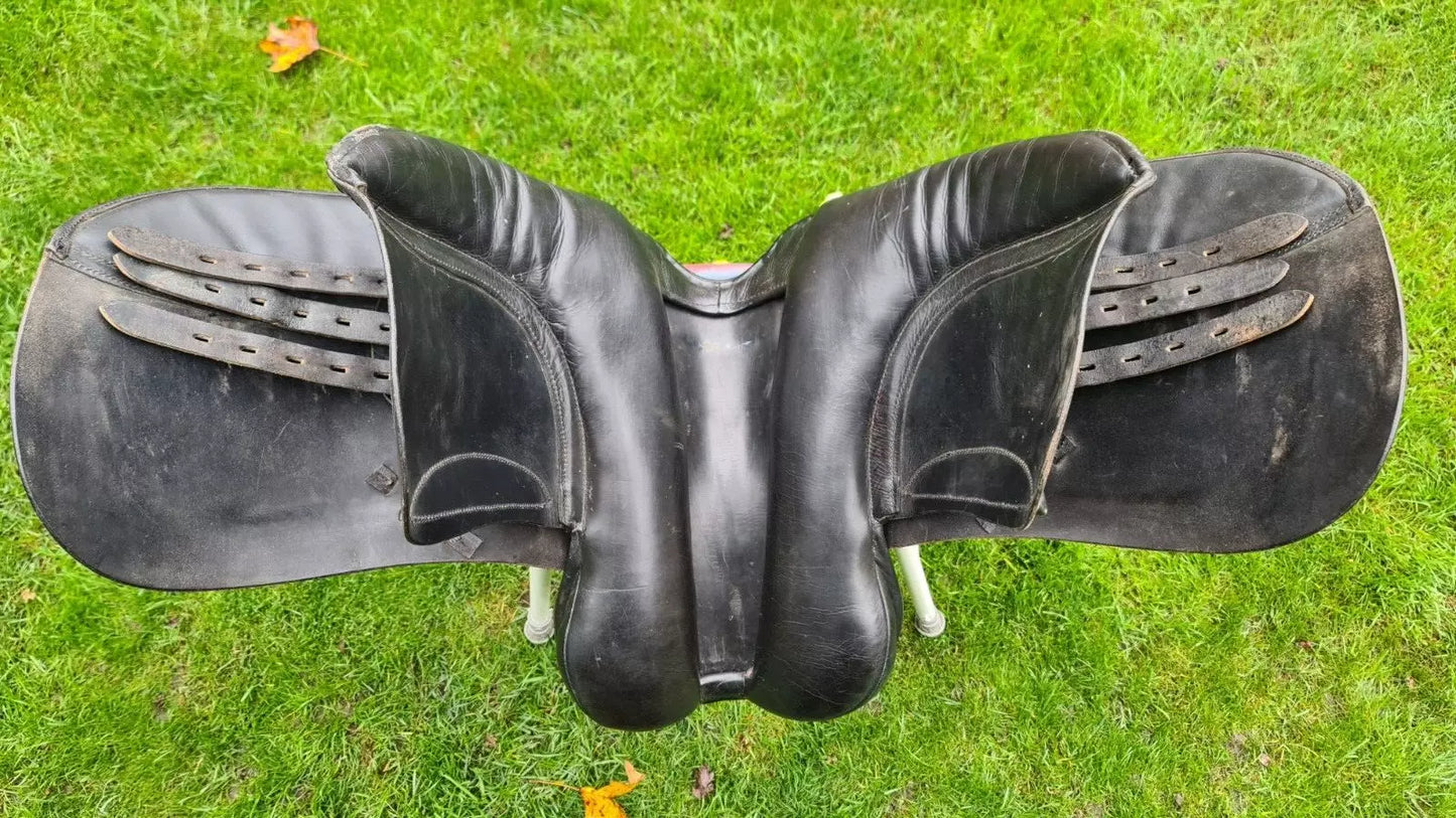 16" Black Leather Sandringham Working Hunter Show Saddle + Leathers And Stirrups S37