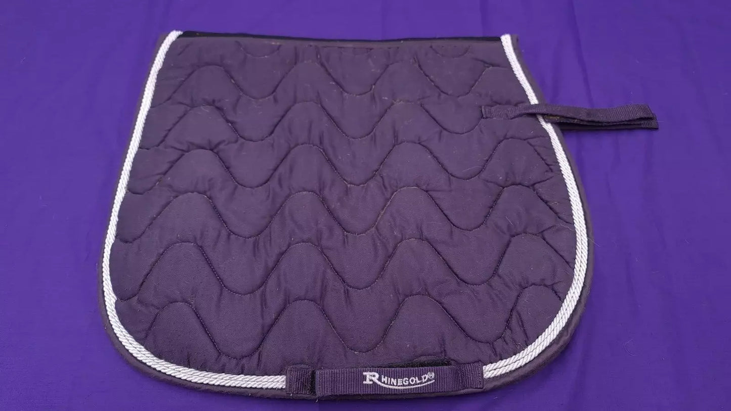 Full Size Rhinegold Dark Purple Quilted Wave Horse Saddle Pad / Numnah N75