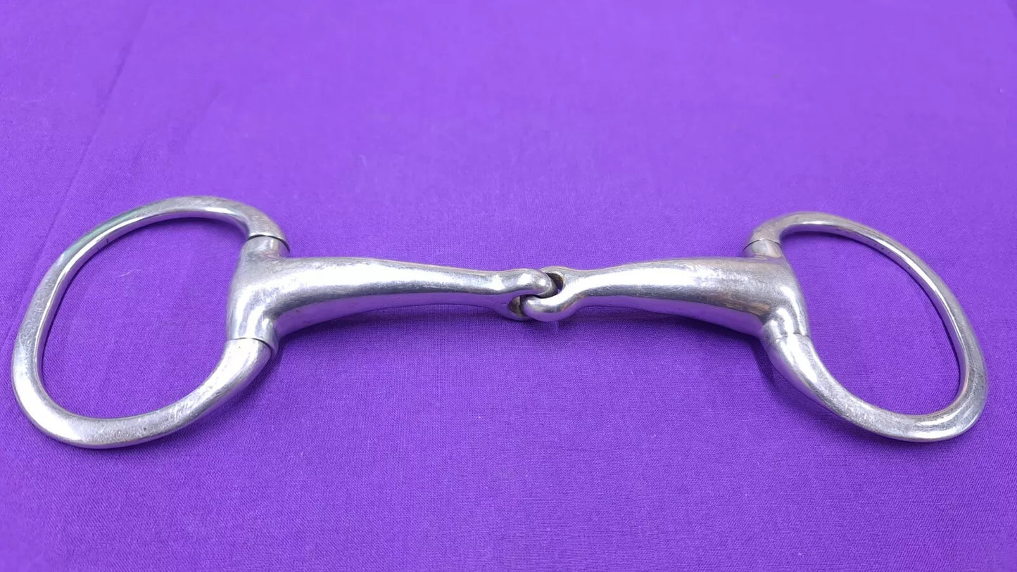 6" Flat Ring Large Ring Eggbutt Snaffle Horse Bit Single Joint