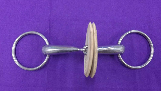 Loose Ring Hollow Mouth Snaffle Shires 5.5" Horse Bit With Bit Guards