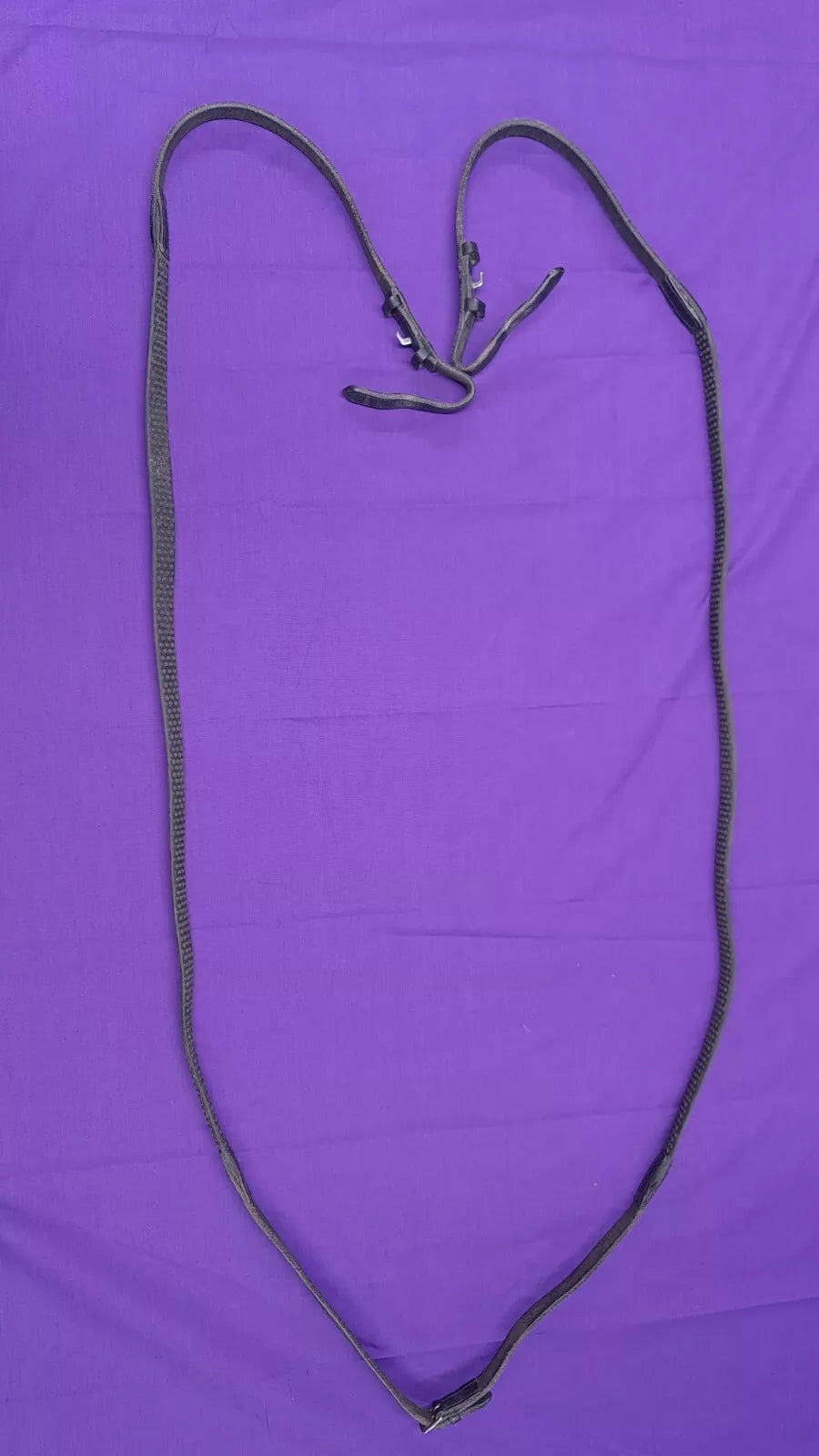 Black Rubber Grippy Horse Riding Reins Size Full R18