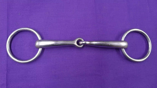 5.5" Shires Hollow Mouth Loose Ring Single Joint Snaffle Horse Bit