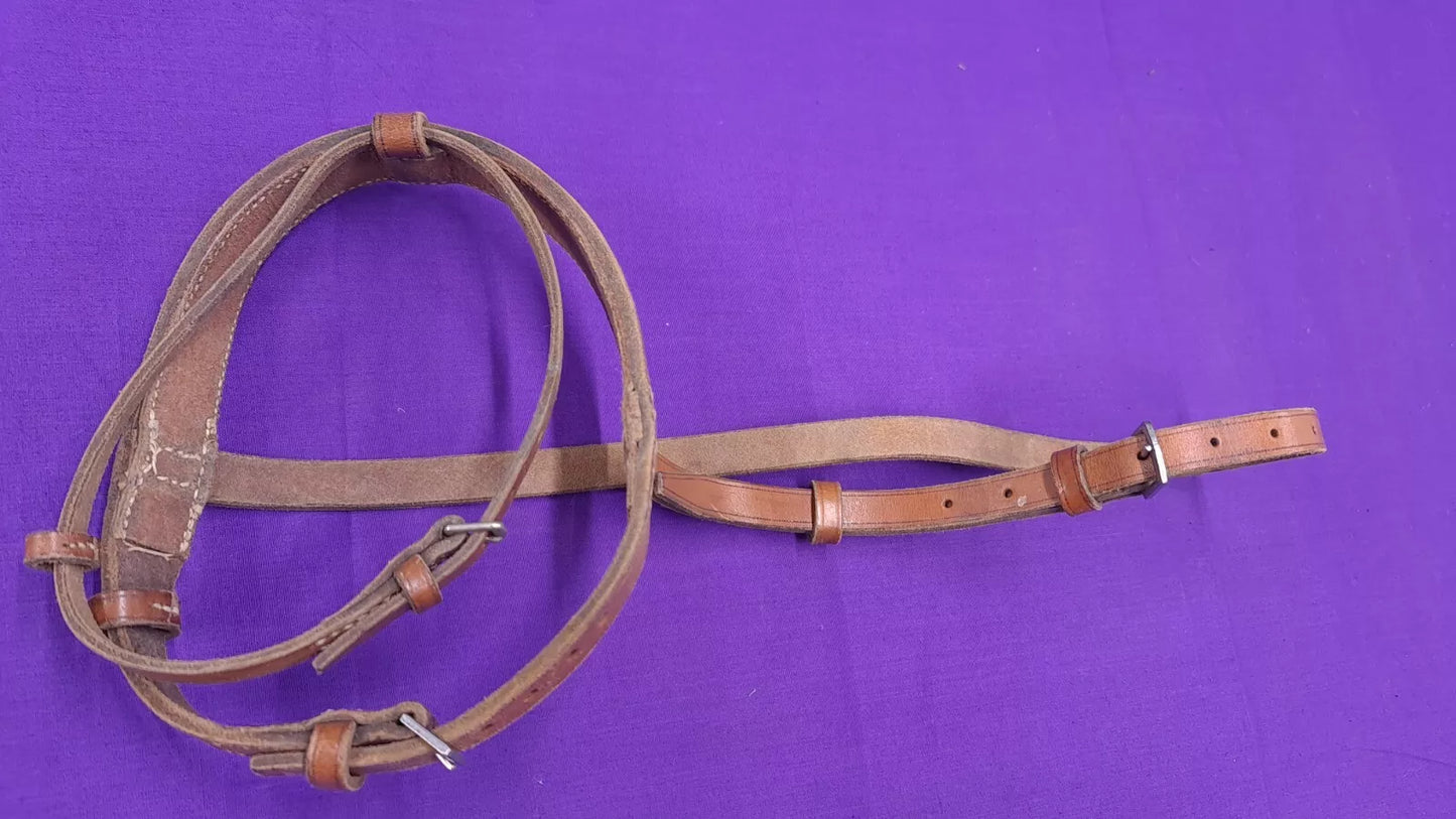 Pony Sized Tan Coloured Noseband With Flash Horse Bridle Part