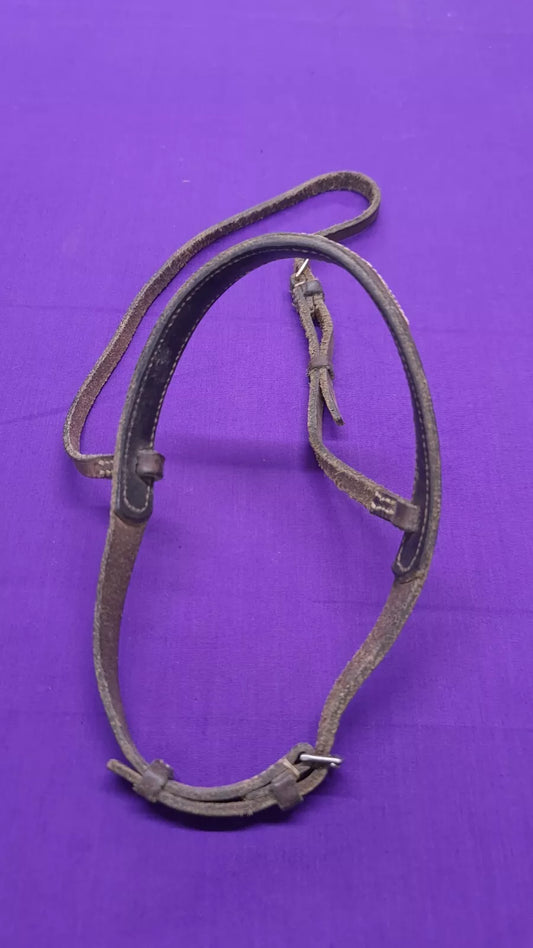 Brown Pony Sized Horse Noseband Bridle Part