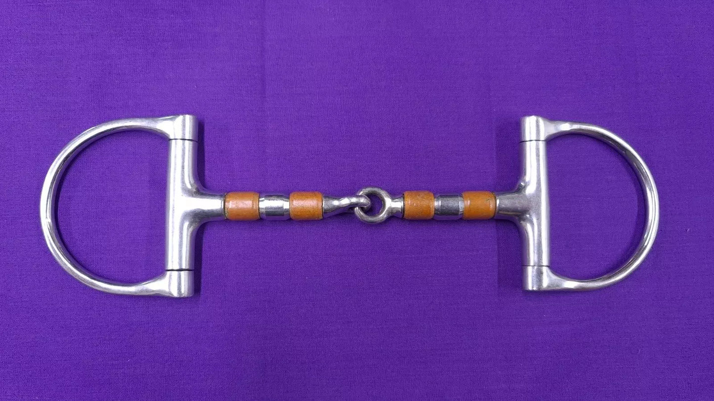 5.5" D Ring Snaffle With Copper Rollers Single Joint Horse Bit