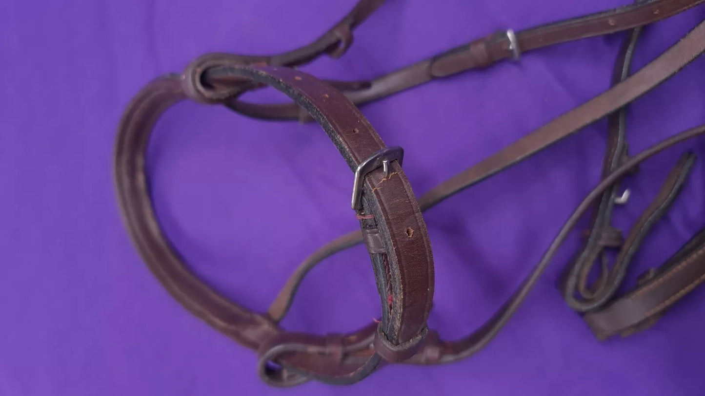 Rhinegold Extra Full Brown Cavesson Bridle With Reins