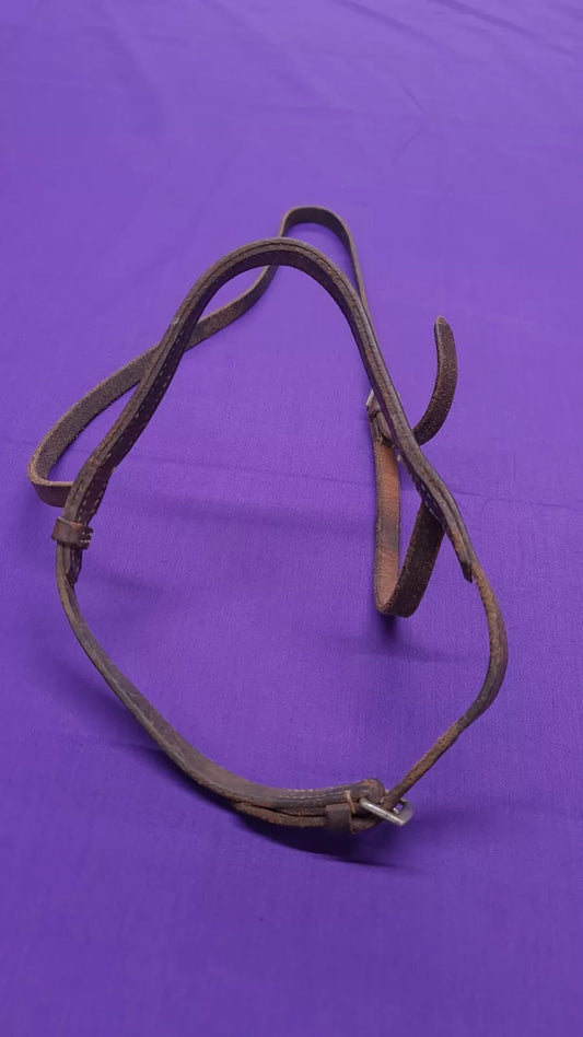 Thin Brown Full Sized Noseband Horse Riding Bridle Part