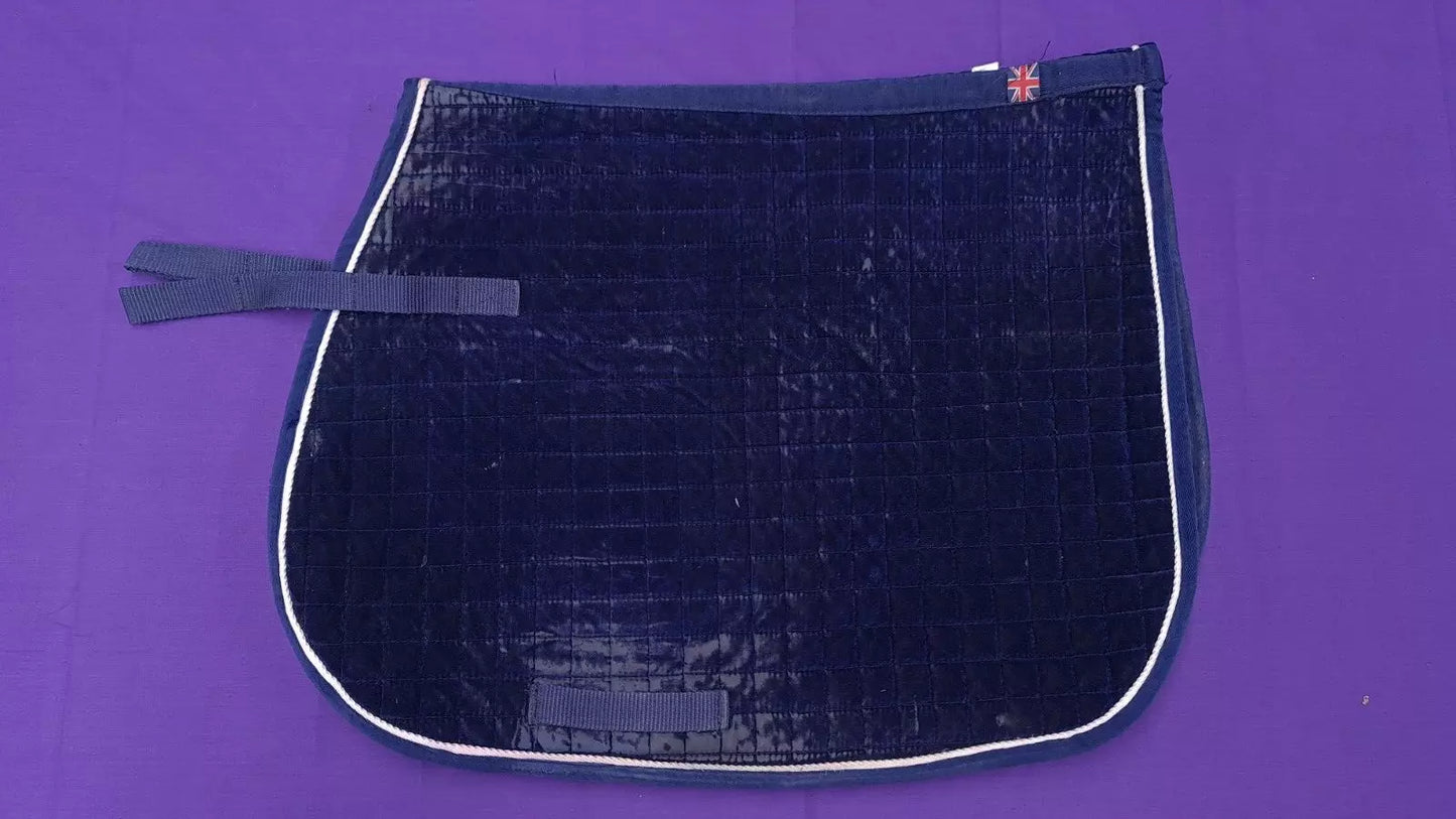 Navy Blue Velvet Saddle Pad Cob