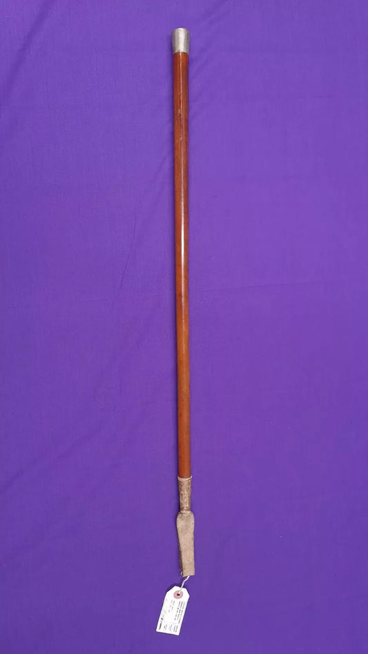 Malacca Riding Crop Vintage With White Metal Silver Collar