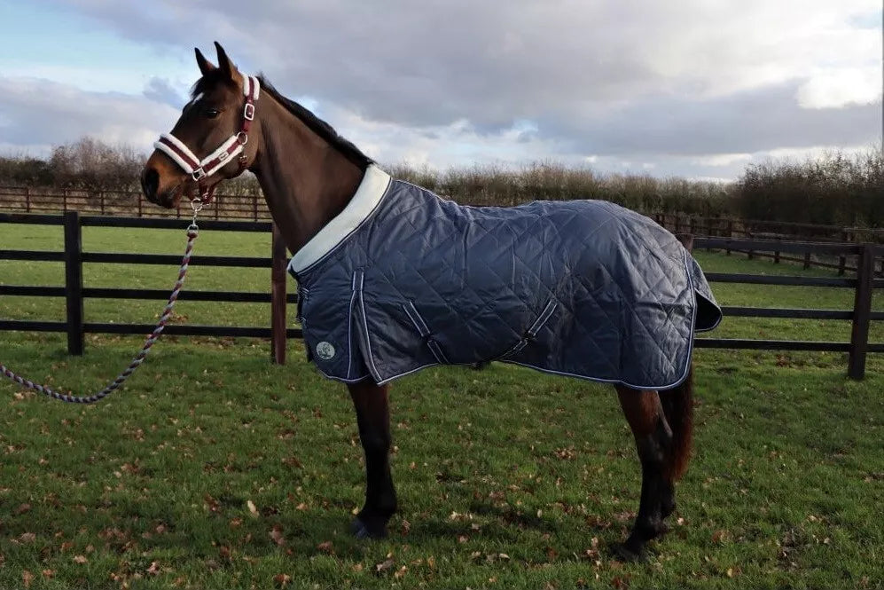 Ruggles 7' 200g Navy Middleweight Stable Rug With Tail Flap and Fleece Collar