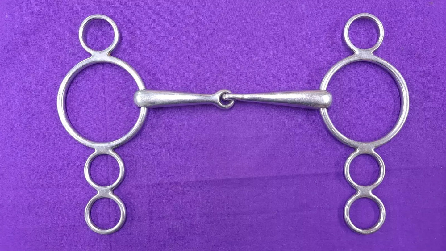 6" 3 Ring Single Joint Dutch Gag Horse Bit