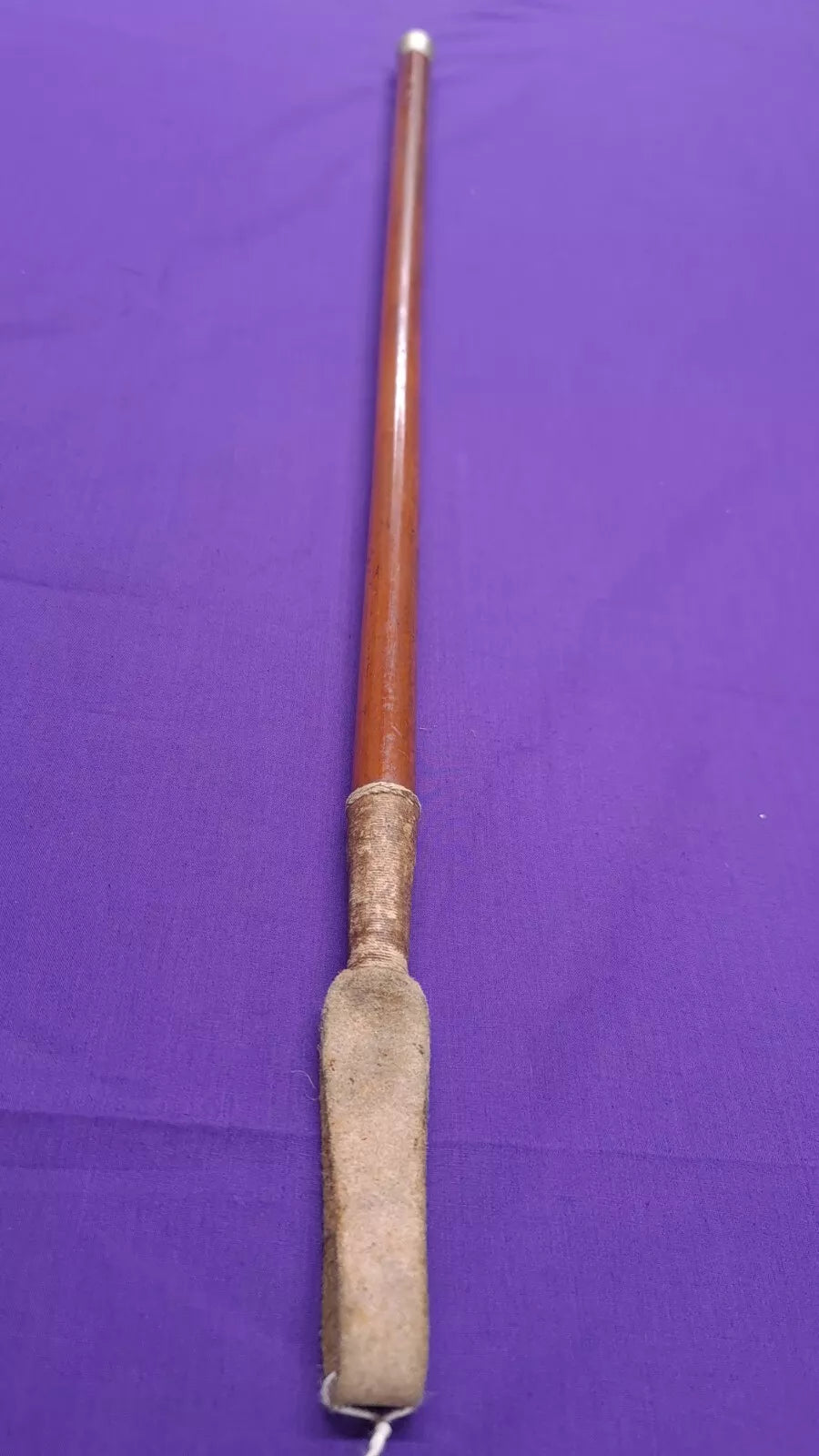 Malacca Riding Crop Vintage With White Metal Silver Collar