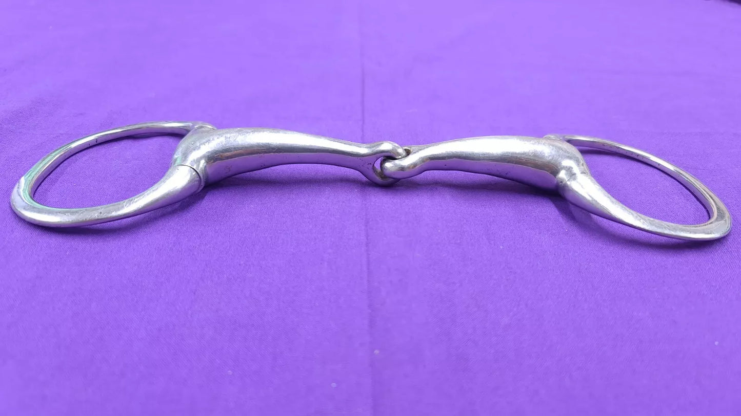 6" Flat Ring Large Ring Eggbutt Snaffle Horse Bit Single Joint