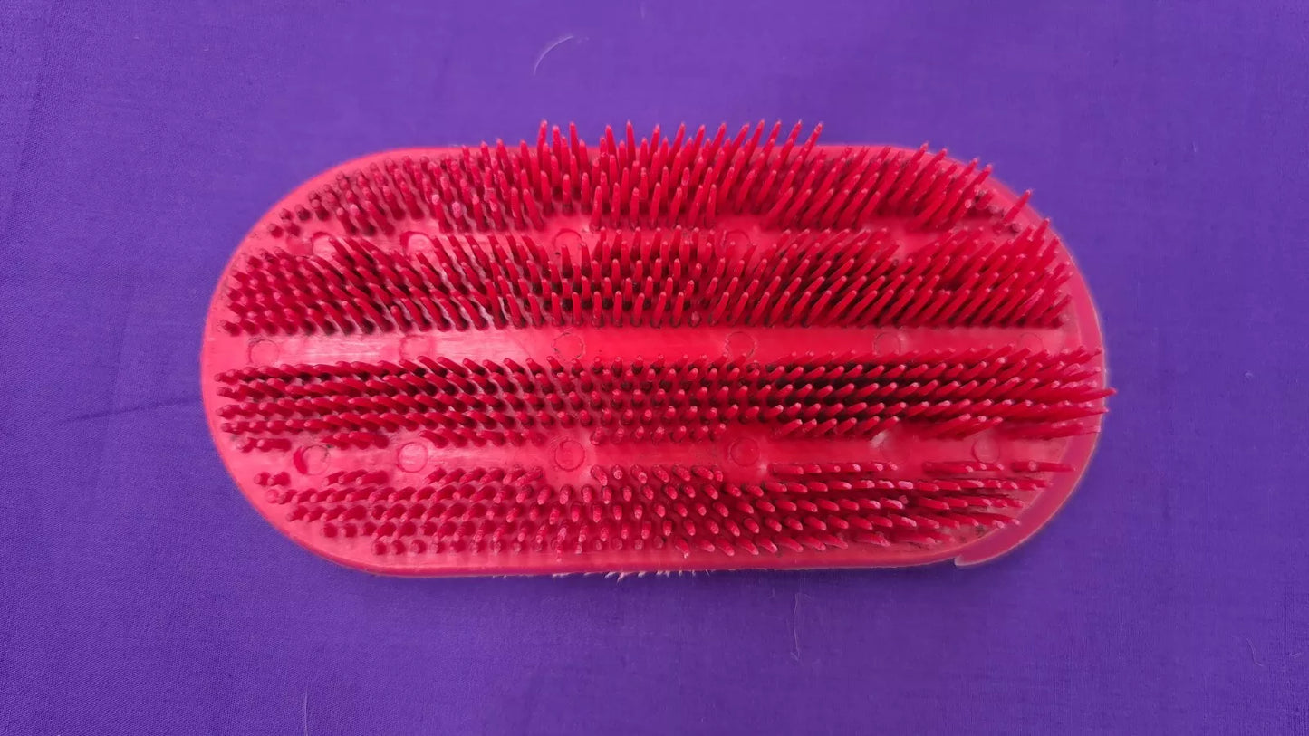 Red Plastic Curry Comb Horse Grooming