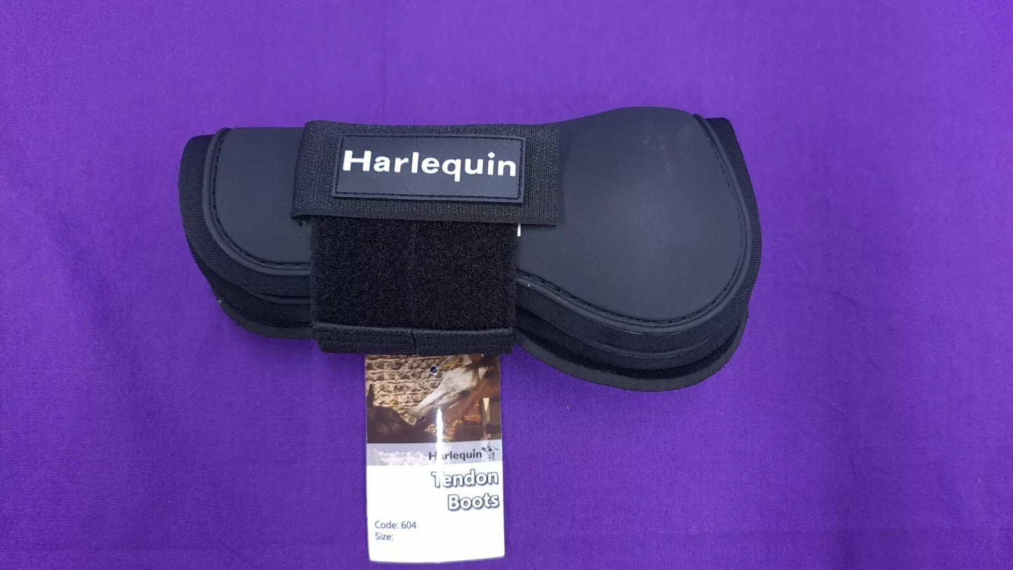 Tendon Boots Harlequin Equine Black Pony