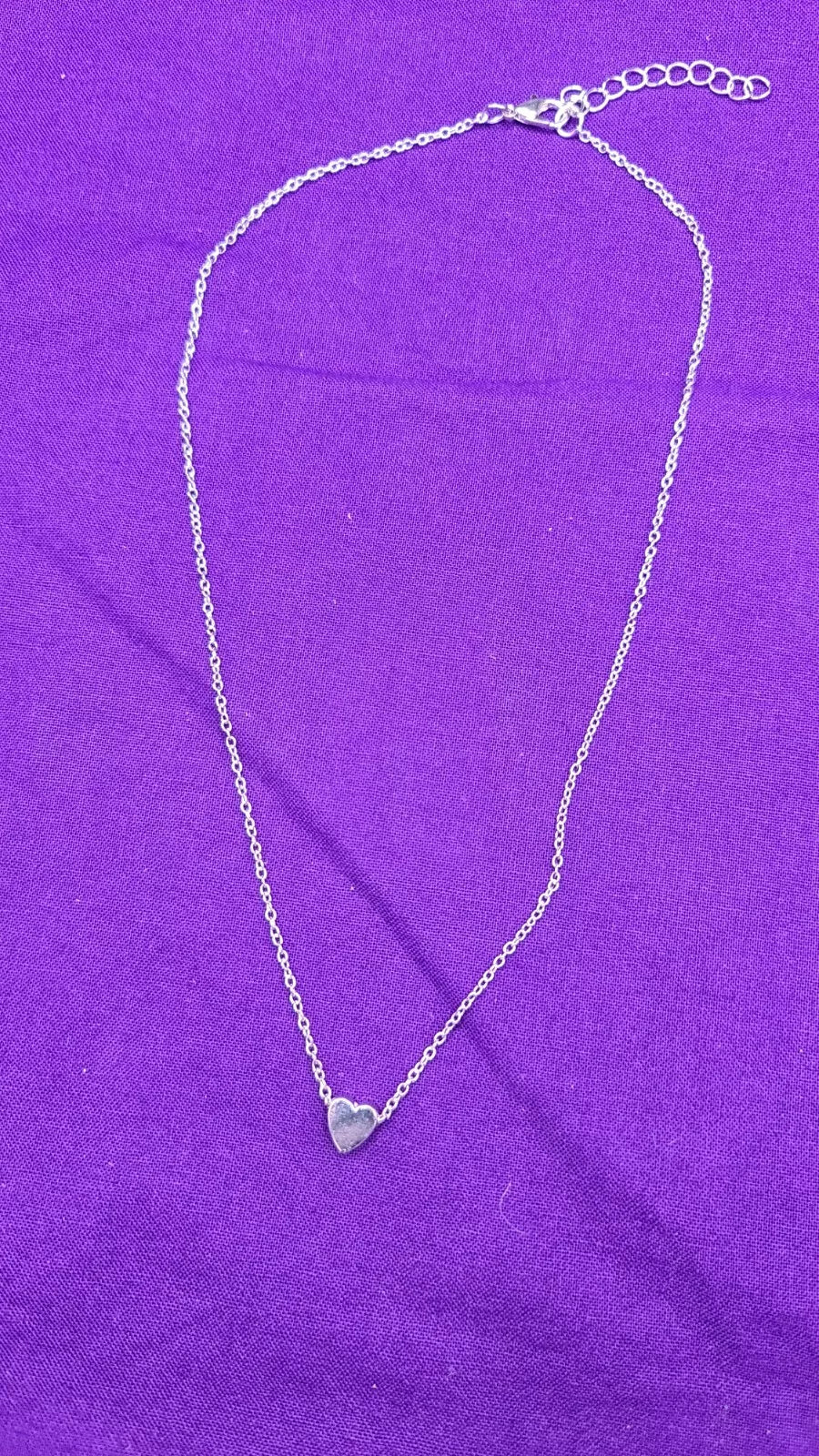 Silver Solid Heart Necklace