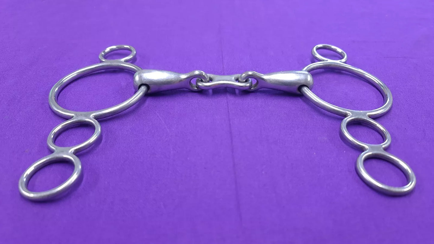 3 Ring Dutch Gag Horse Bit 5" Large Ring