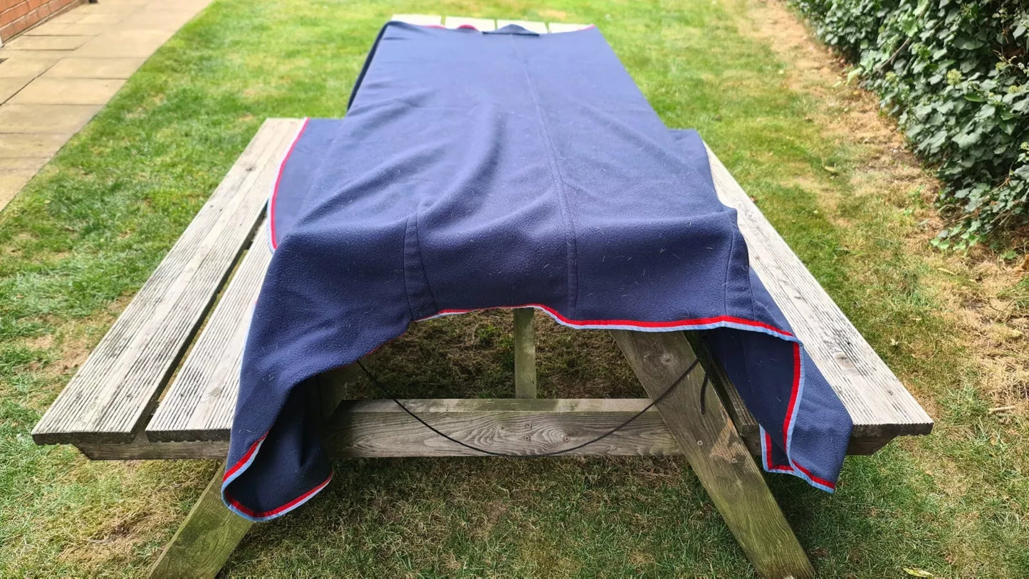 Navy Horse Fleece Show Fleece Cooler Travel Rug 155cm 6'9