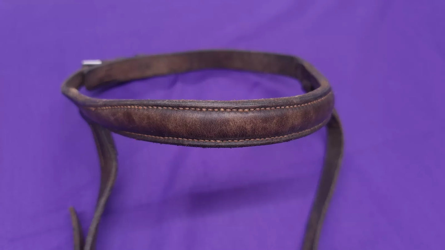 Padded Brown Noseband Full Size Bridle Part