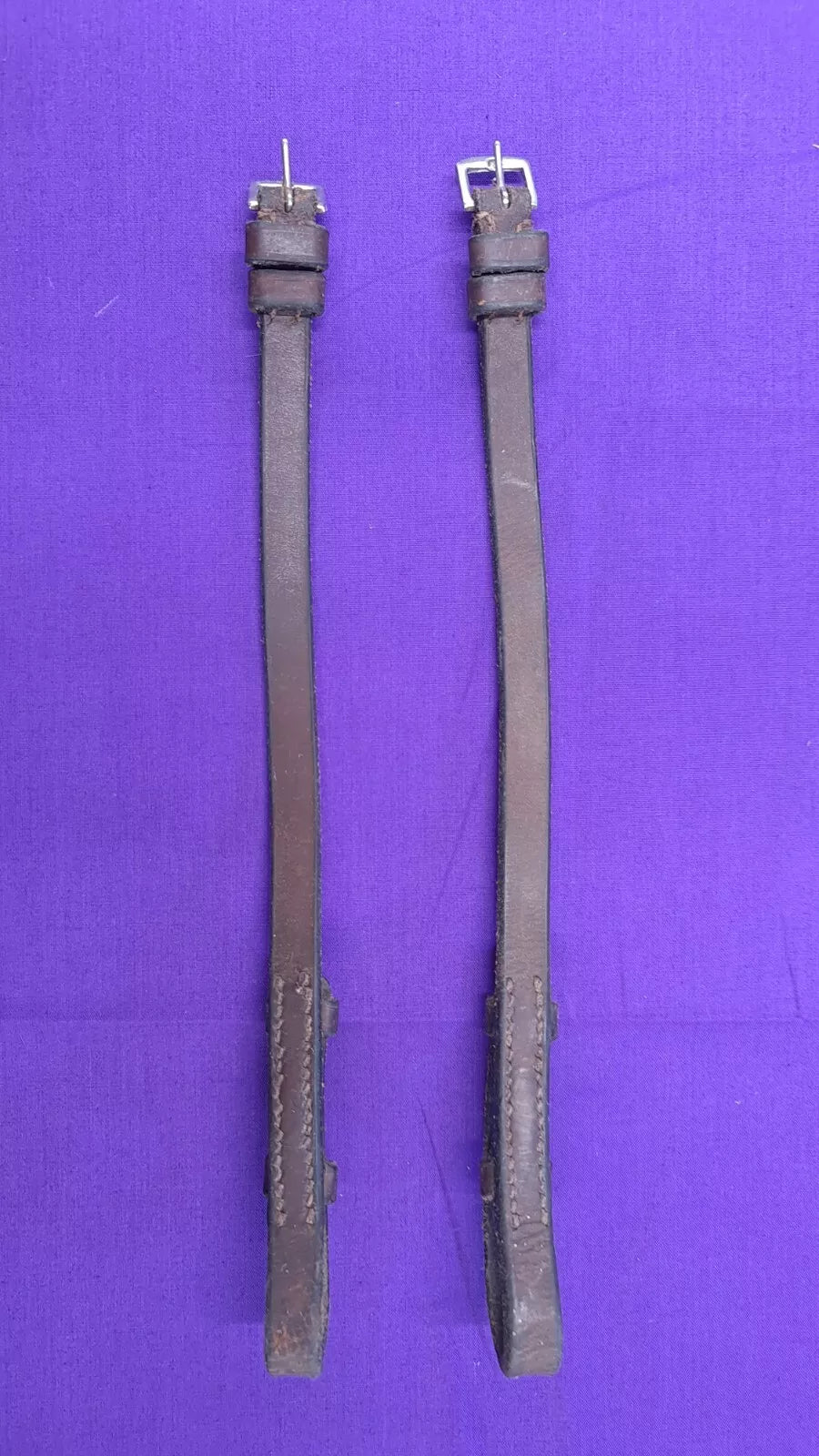 Cheek Pieces Pair Of Brown Leather Full Horse Riding Tack