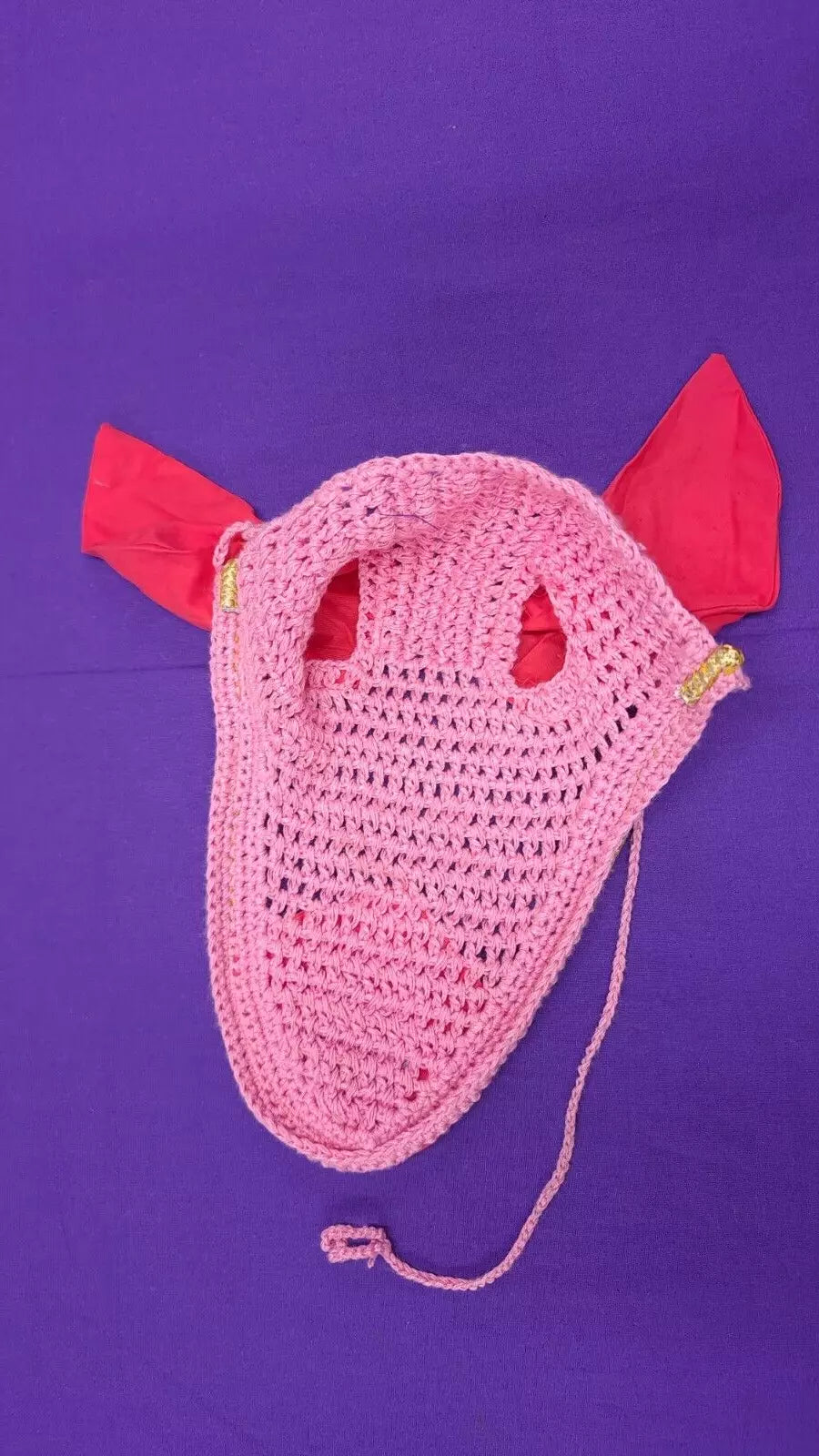 Fly Bonnet Equipride Pink Ears Bonnet Fly Veil Cob