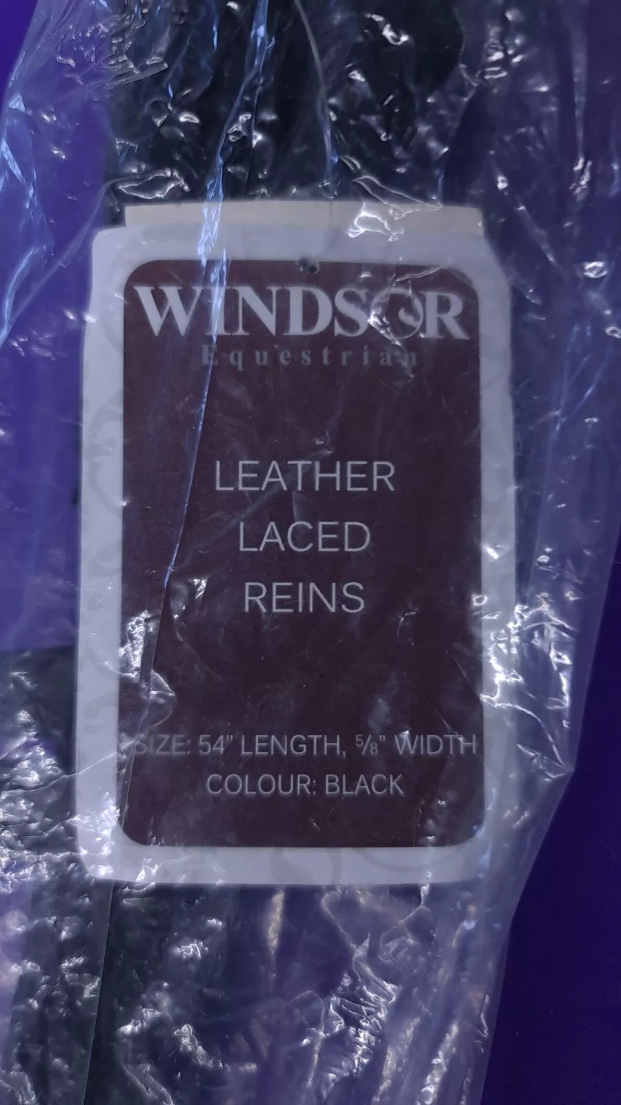 Laced Windsor Riding Reins Leather Horse Black Full