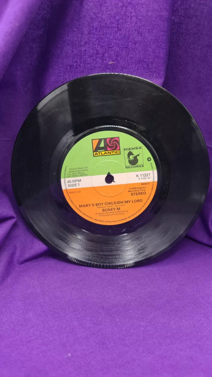 Boney M Mary's Boy Child Oh My Lord K11221 7" Vinyl Single Record