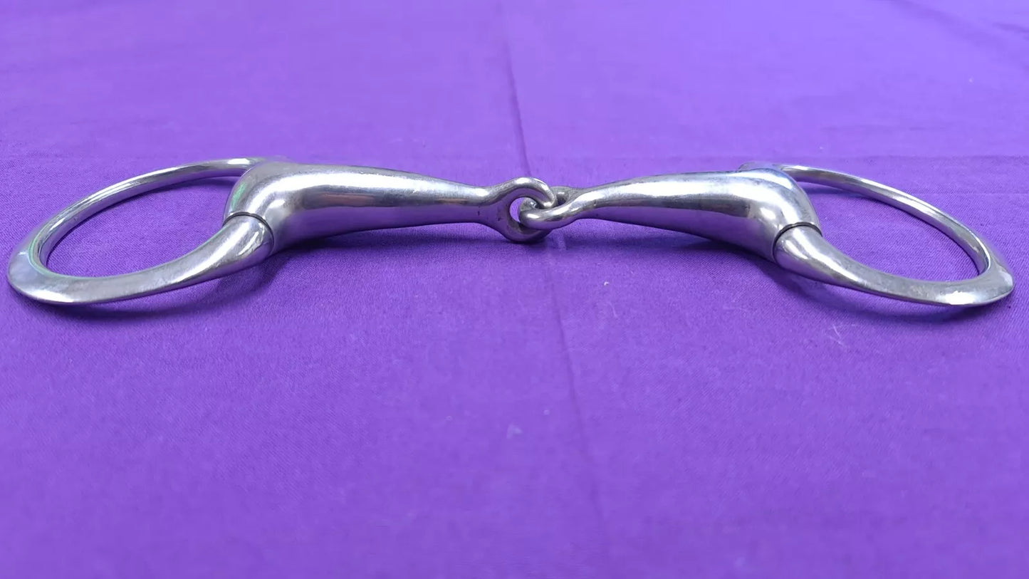 Eggbutt Snaffle Horse Bit Single Joint 5" Flat Ring