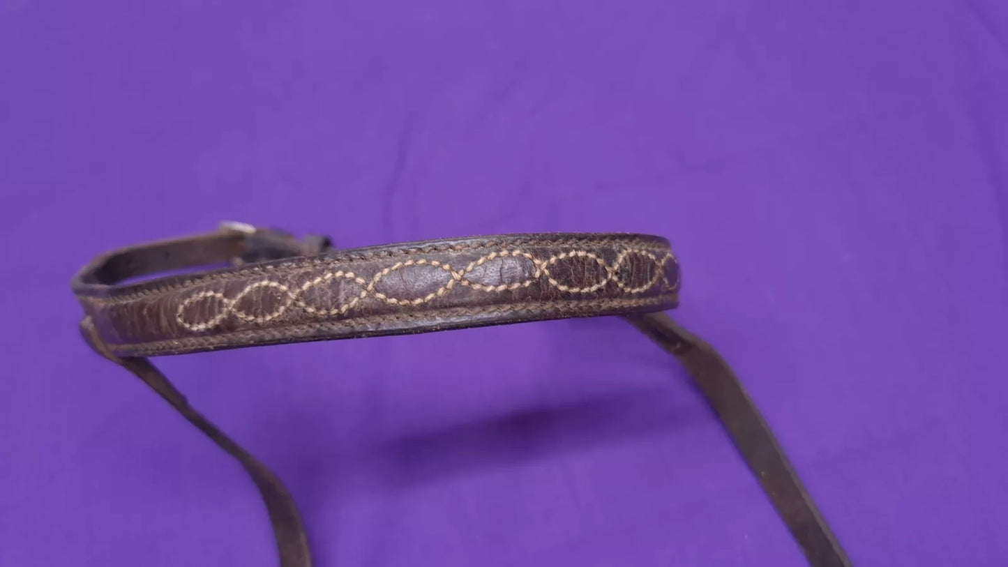 Brown Noseband With Pretty Stitching Full Size