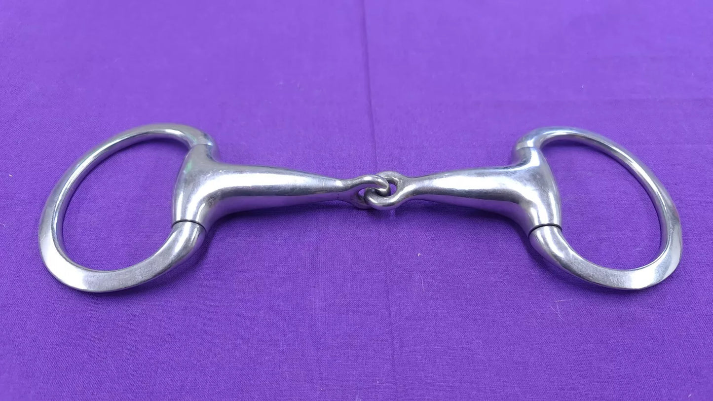 Eggbutt Snaffle Horse Bit Single Joint 5" Flat Ring