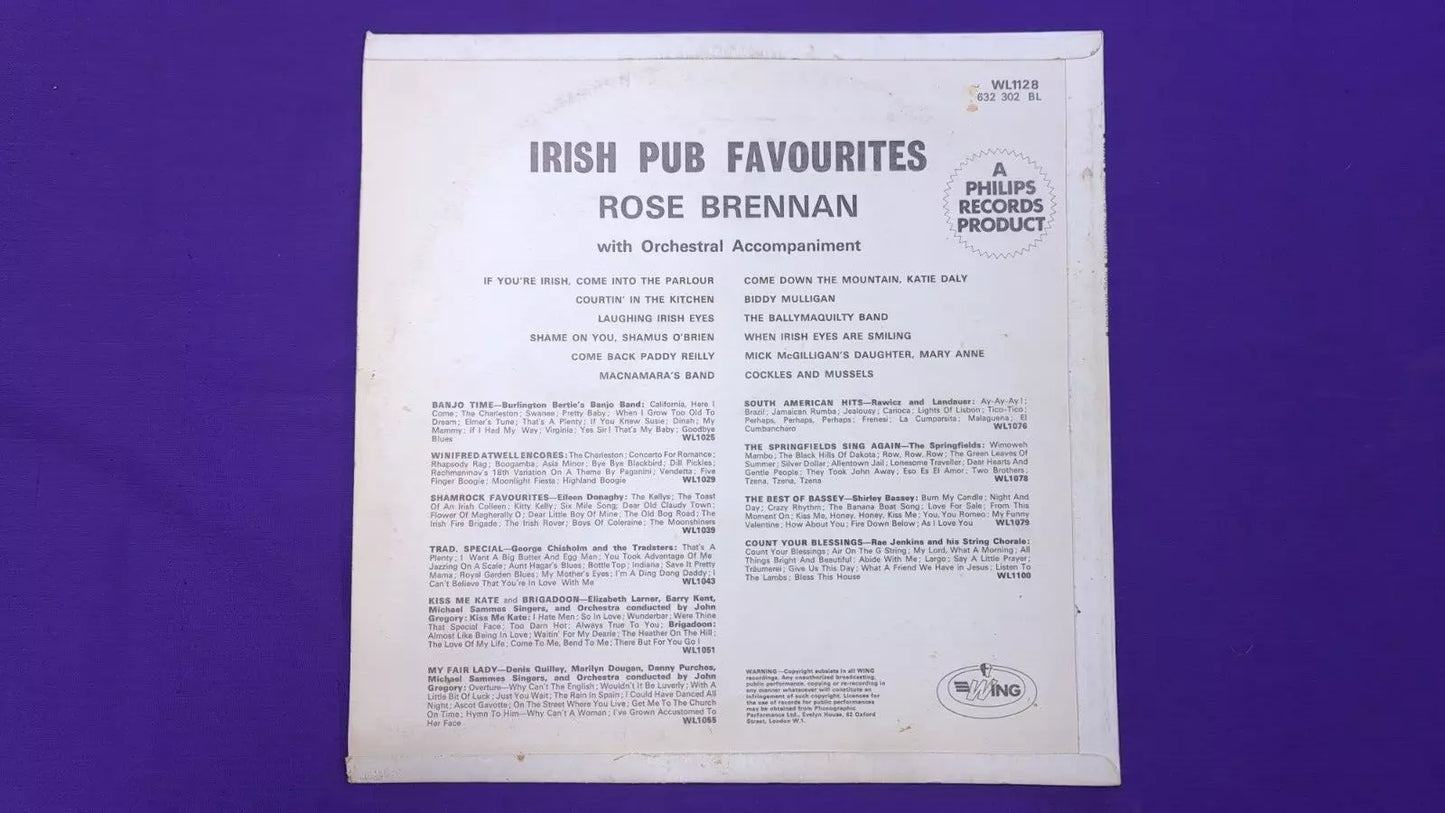 Rose Brennan - Irish Pub Favourites WL1128 Vinyl LP Record