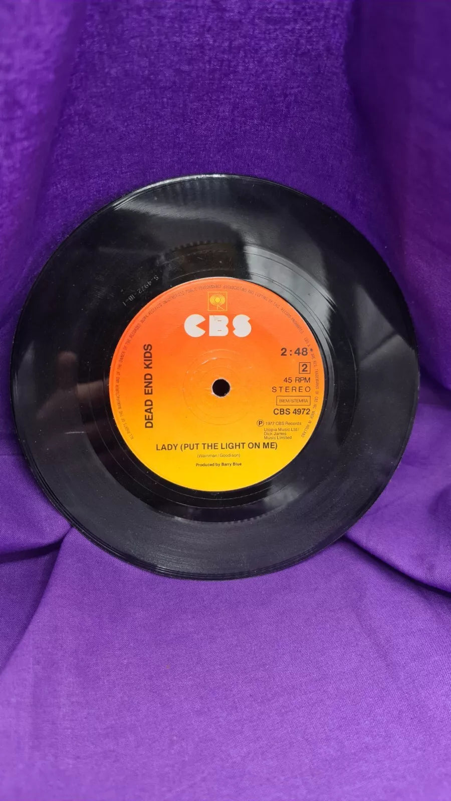 Dead End Kids Have I The Right CBS 4972 7" Vinyl Single Record