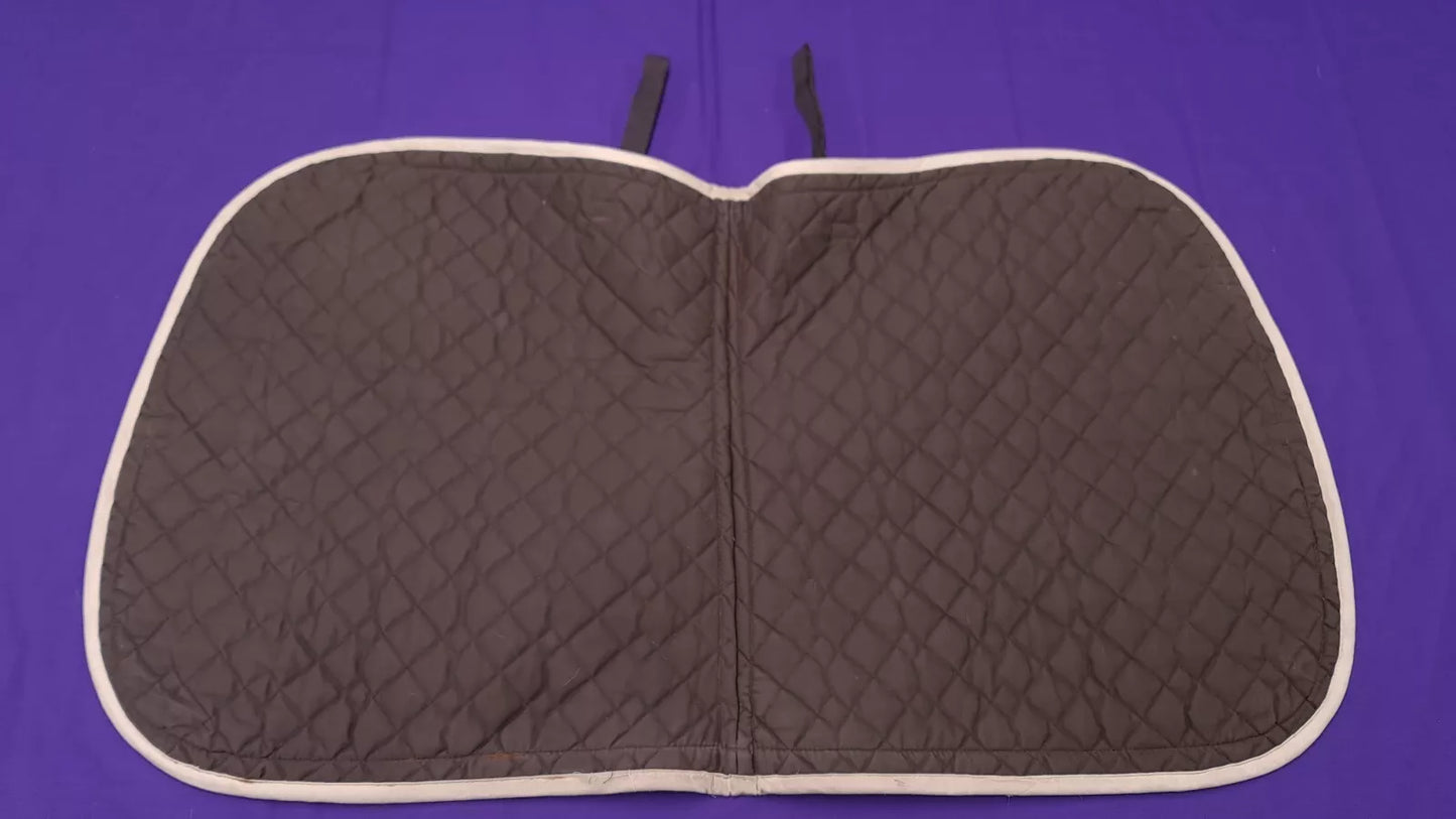 Full Size Brown Quilted Padded Horse Saddle Pad / Numnah