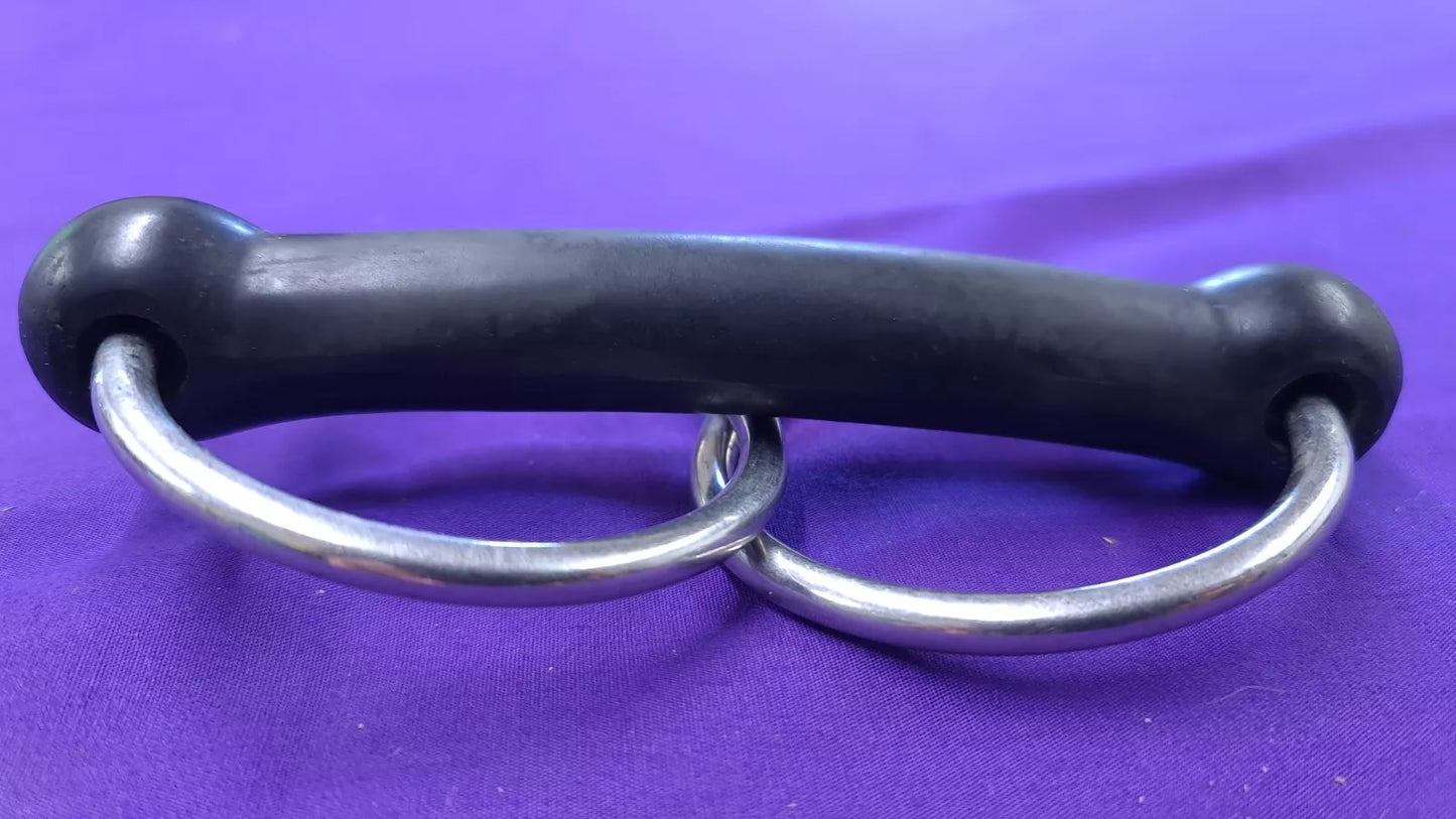 Snaffle Horse Bit With Rubber Mullen Loose Ring Straight Bar 5"