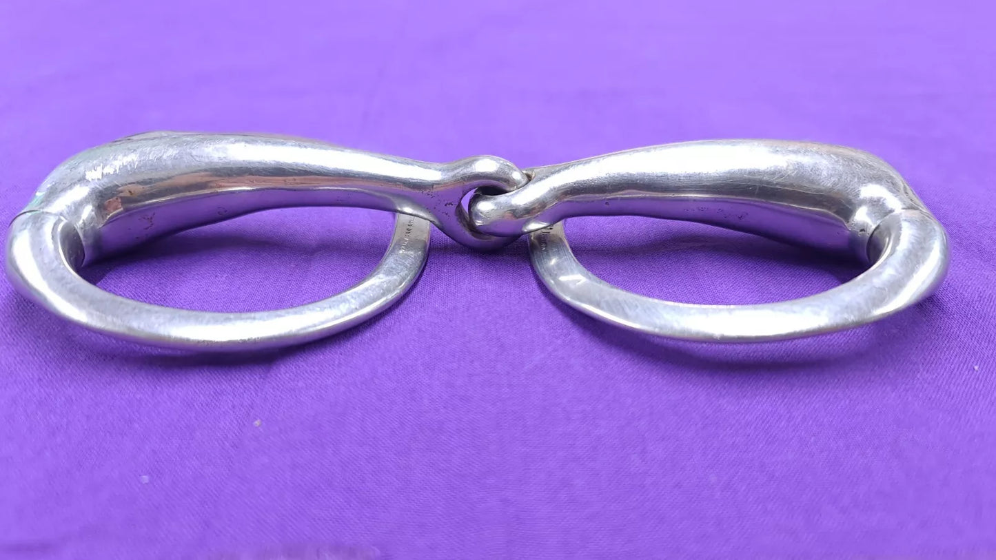 6" Flat Ring Large Ring Eggbutt Snaffle Horse Bit Single Joint