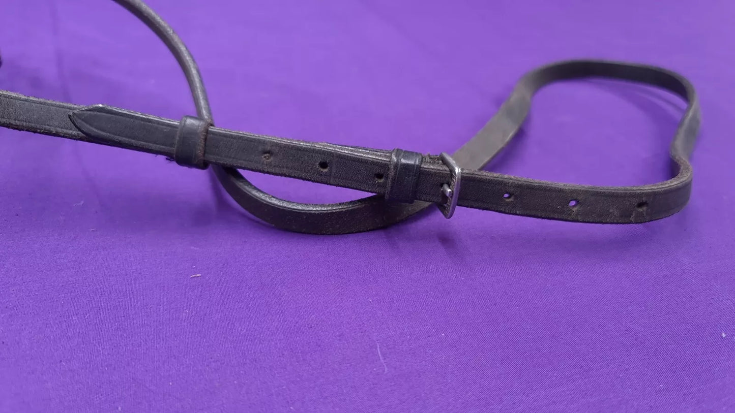 Thick Black Padded Crank Noseband With Flash Full