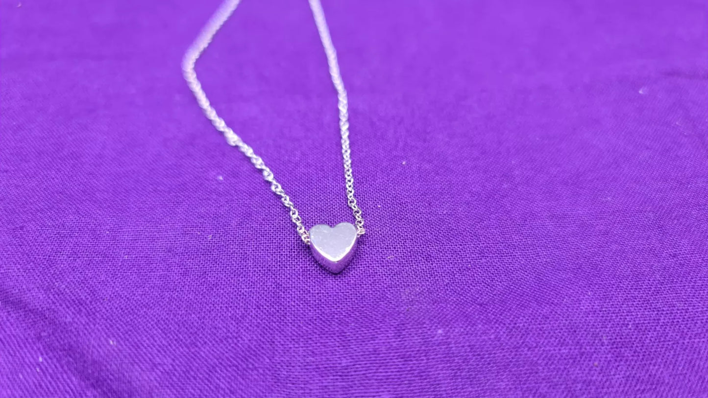 Silver Solid Heart Necklace