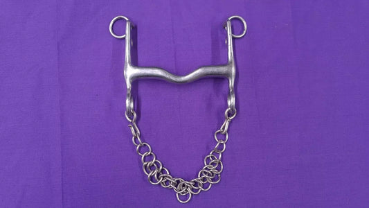 5" Weymouth Ported Mouth Horse Bit With Curb Chain