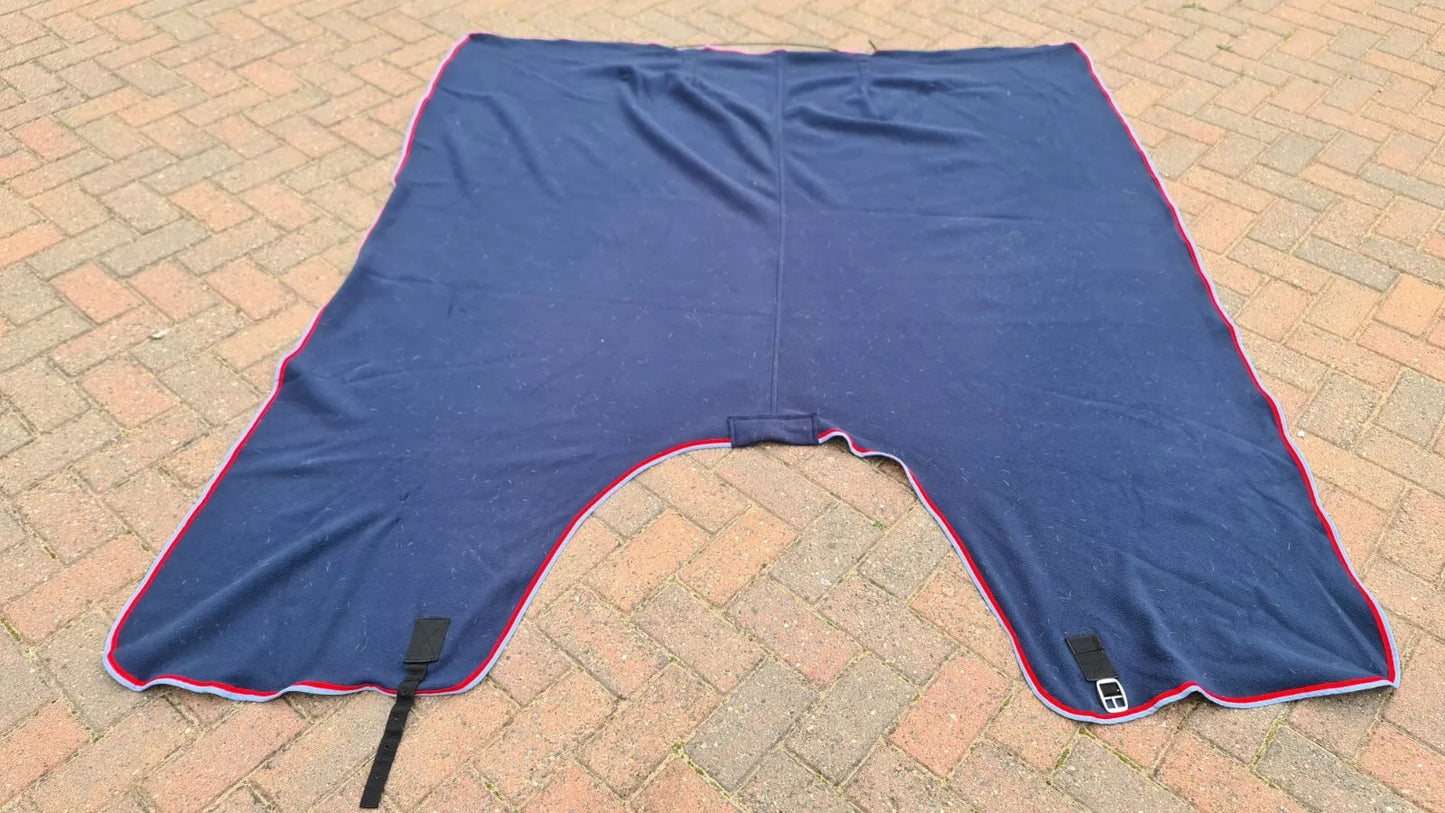 Navy Horse Fleece Show Fleece Cooler Travel Rug 155cm 6'9