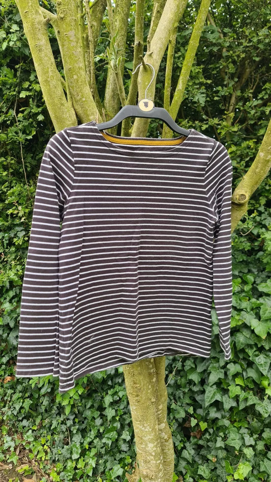 Joules Long Sleeved T-Shirt Size 12 Mariner Blue And White Stripy